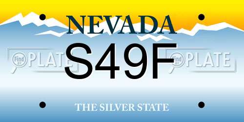 S49F Nevada License Plate