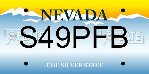 S49PFB Nevada License Plate