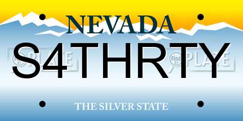 S4THRTY Nevada License Plate