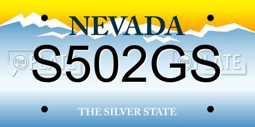 S502GS Nevada License Plate