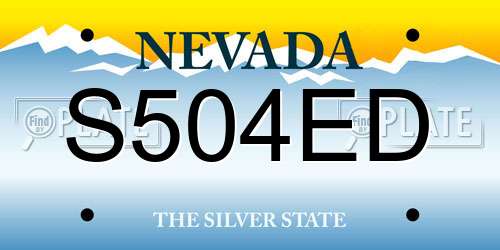 S504ED Nevada License Plate