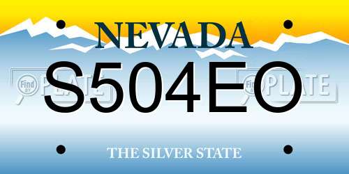 S504EO Nevada License Plate