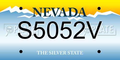 S5052V Nevada License Plate