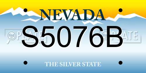 S5076B Nevada License Plate