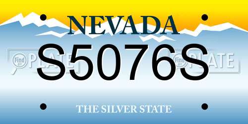 S5076S Nevada License Plate