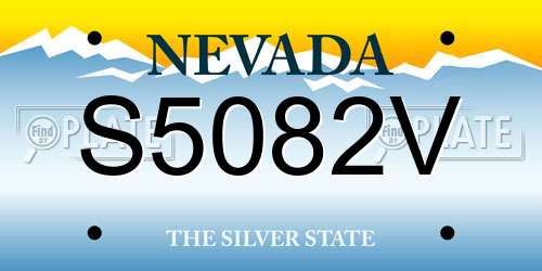 S5082V Nevada License Plate