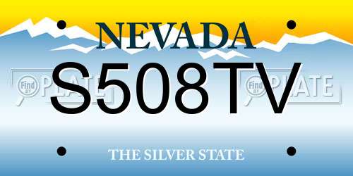 S508TV Nevada License Plate