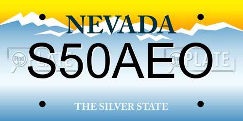 S50AEO Nevada License Plate