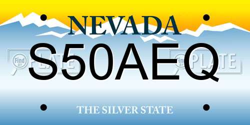 S50AEQ Nevada License Plate