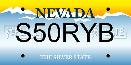 S50RYB Nevada License Plate