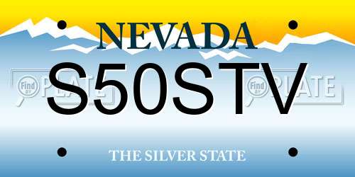 S50STV Nevada License Plate