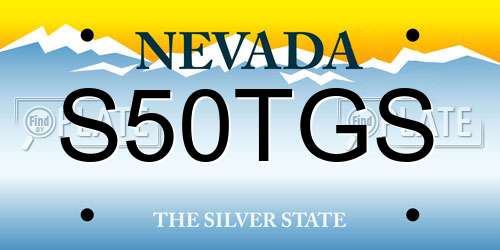 S50TGS Nevada License Plate