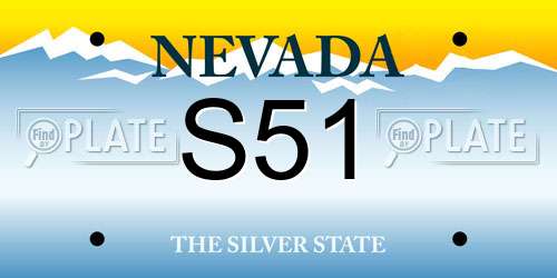 S51 Nevada License Plate