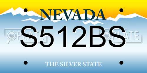 S512BS Nevada License Plate