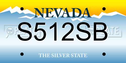 S512SB Nevada License Plate