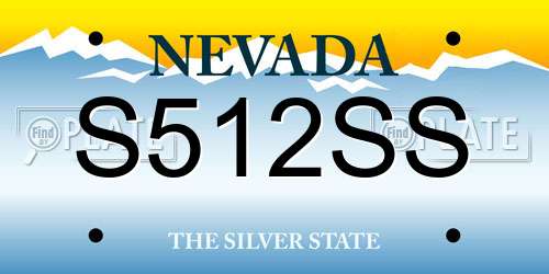 S512SS Nevada License Plate