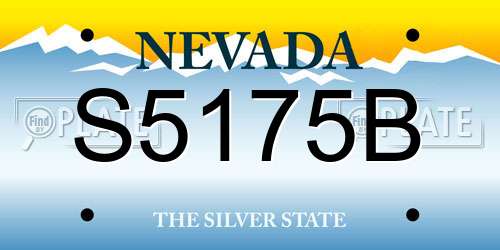 S5175B Nevada License Plate