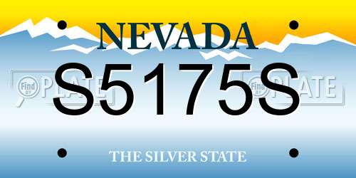 S5175S Nevada License Plate
