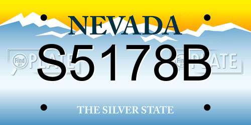 S5178B Nevada License Plate