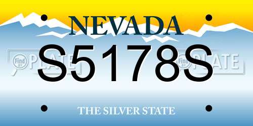 S5178S Nevada License Plate