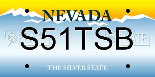 S51TSB Nevada License Plate
