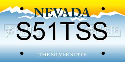 S51TSS Nevada License Plate