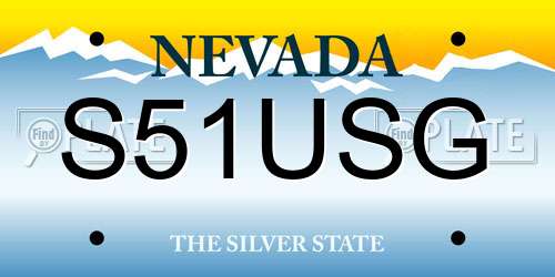 S51USG Nevada License Plate