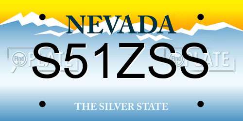 S51ZSS Nevada License Plate