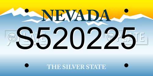 S520225 Nevada License Plate