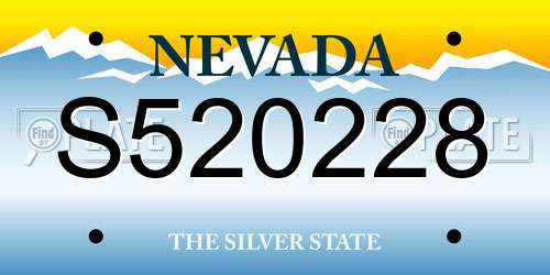 S520228 Nevada License Plate