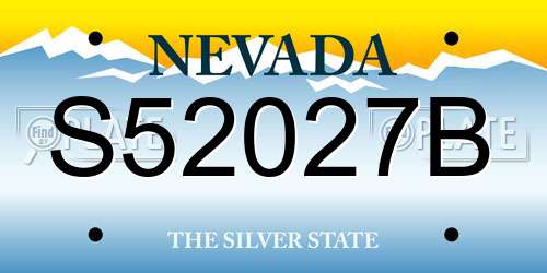 S52027B Nevada License Plate