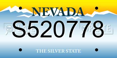 S520778 Nevada License Plate