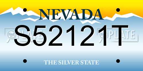 S52121T Nevada License Plate