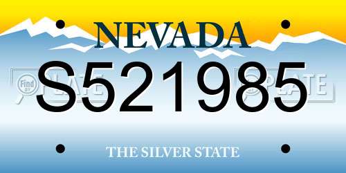 S521985 Nevada License Plate