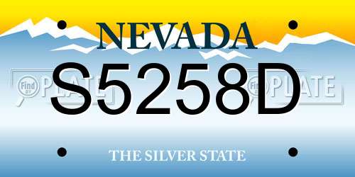 S5258D Nevada License Plate