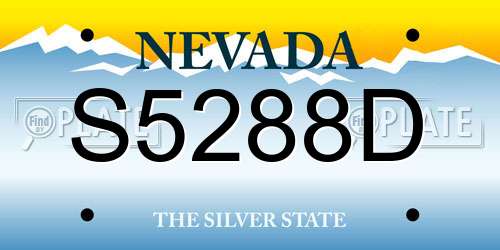 S5288D Nevada License Plate