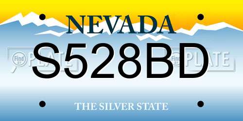 S528BD Nevada License Plate
