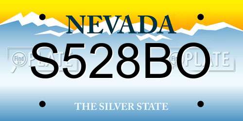 S528BO Nevada License Plate