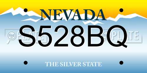 S528BQ Nevada License Plate