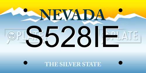 S528IE Nevada License Plate