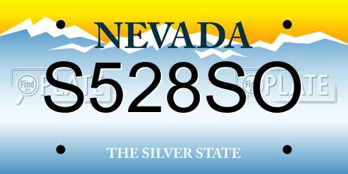 S528SO Nevada License Plate