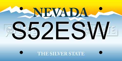S52ESW Nevada License Plate