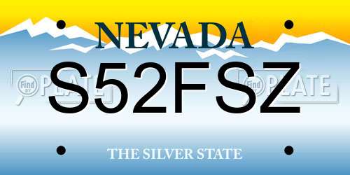 S52FSZ Nevada License Plate