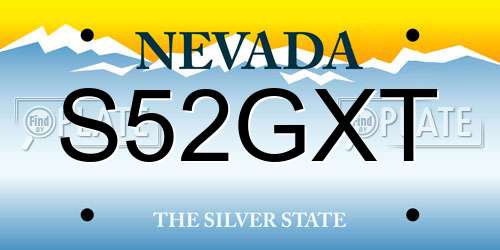 S52GXT Nevada License Plate