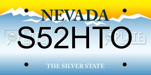S52HTO Nevada License Plate