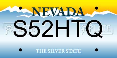S52HTQ Nevada License Plate