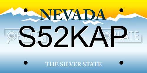 S52KAP Nevada License Plate