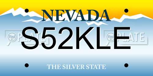 S52KLE Nevada License Plate