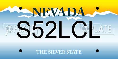 S52LCL Nevada License Plate
