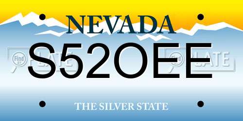 S52OEE Nevada License Plate